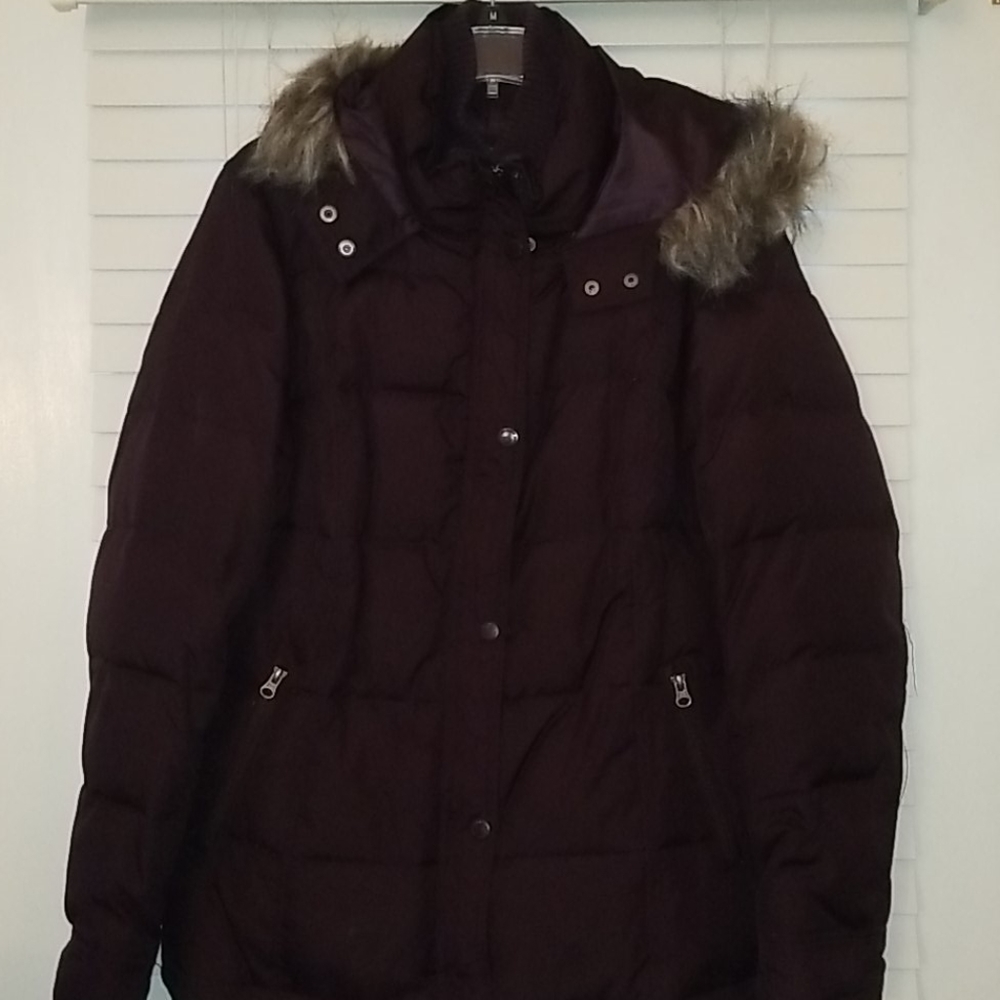 Purple down jacket